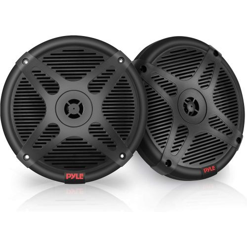  6.5 Inch Bluetooth Marine Speakers - 2-way IP-X4 Waterproof and Weather Resistant Outdoor Audio Dual Stereo Sound System with 600 Watt Power and Low Profile Design - 1 Pair - Pyle