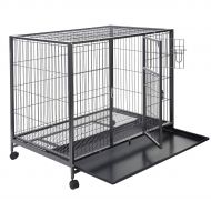 Giantex Metal Dog Crate Kennel Heavy Duty Pet Playpen House Kennel Cage w/Tray Pan