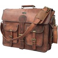 [아마존베스트]Cuero DHK 18 Inch Vintage Handmade Leather Messenger Bag Laptop Briefcase Computer Satchel bag For Men (DARK BROWN)