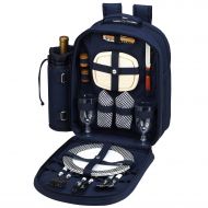 Picnic at Ascot Original Equipped 2 Person Picnic Backpack with Cooler & Insulated Wine Holder- Designed & Assembled in the USA