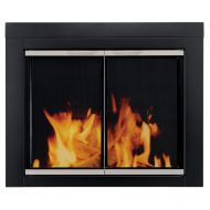 Pleasant Hearth Alsip Sunlight Nickel Fireplace Glass firescreen Doors - Large