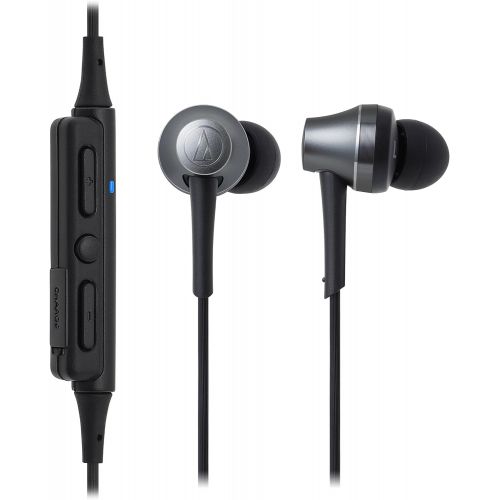 오디오테크니카 Audio-Technica ATH-CKR75BT Sound Reality Bluetooth Wireless In-Ear Headphones with In-Line Mic & Control, Gun Metal