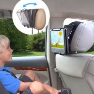[아마존베스트]TFY Universal Car Headrest Mount Holder with Angle- Adjustable Holding Clamp for Swivel Screen Portable DVD Players, Black