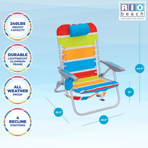  RIO BEACH 4-Position Lace-Up Backpack Folding Beach Chair