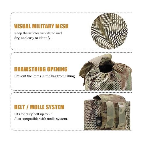  PETAC GEAR Dump Pouch,Molle Drawstring Mag Pouches,Roll Up Foldable Tactical Recovery Tool Pack,EDC Drop Net Storage Bag …