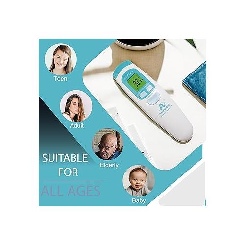  Amplim Non-Contact Forehead Thermometer, Digital Fever Thermometer for Kids and Adults. No-Touch Temporal Thermometer. Touchless Baby Head Temperature Thermometer + Premium Storage Case