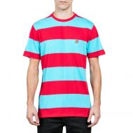 Volcom Mens Short Sleeve Burger X Striped Crew Shirt