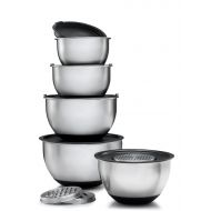 Sagler Stainless steel Mixing Bowls Set of 5 with 3 kind of graters mixing bowls with lids