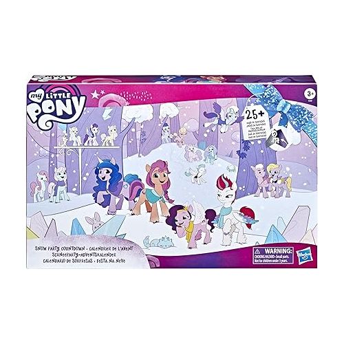 마이 리틀 포니 My Little Pony: A New Generation Movie Snow Party Countdown Advent Calendar Toy for Kids - 25 Surprise Pieces, Including 16 Pony Figures (Amazon Exclusive)