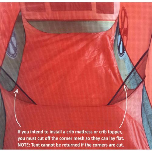  [아마존베스트]WOOHOO TOYS Play Tent for Kids Fire Truck Pop Up Playhouse Red (with Step) for Boys Girls or Pet Use Indoor/Outdoor Large Can Fit Children Crib Bed