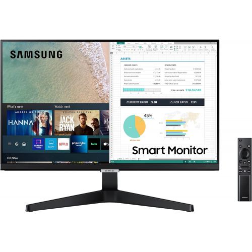 삼성 SAMSUNG M5 Series 24-Inch FHD 1080p Smart Monitor & Streaming TV (Tuner-Free), Netflix, HBO, Prime Video, & More, Apple Airplay, Built-in Speakers, Remote Included (LS24AM506NNXZA)