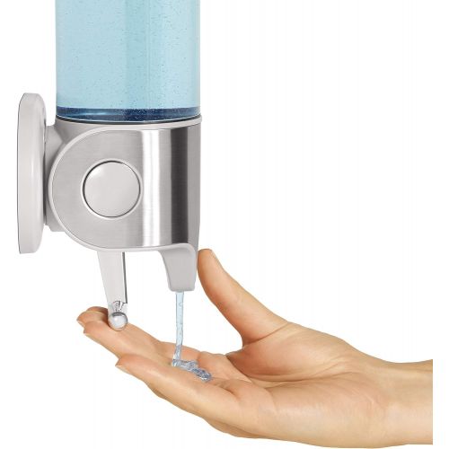 심플휴먼 simplehuman Triple Wall Mount Shower Pump, 3 x 15 fl. oz. Shampoo and Soap Dispensers, Stainless Steel