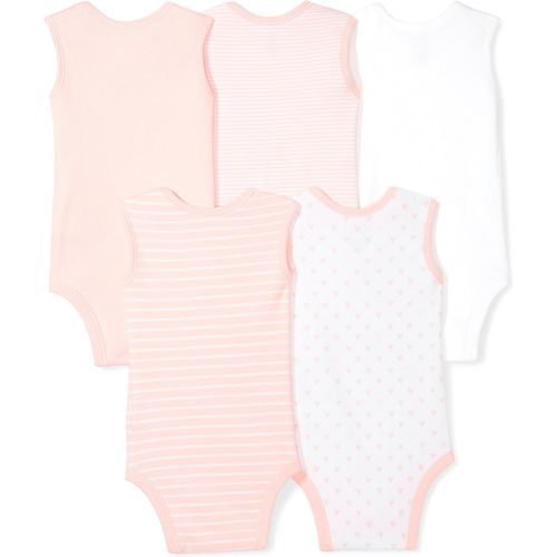 Moon+and+Back Moon and Back Baby Set of 5 Organic Sleeveless Bodysuits
