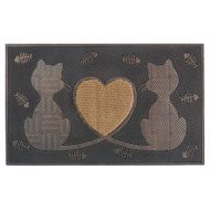 A1 Home Collections A1HOME200090 Rubber Twin Heart Cat Doormat, 18”X30 X0.6,