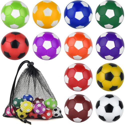  Coopay 12 Pieces 36mm Foosball Balls Table Football Soccer Replacement Balls Multicolor Official Tabletop Game Balls with a Black Drawstring Bag