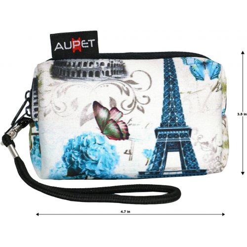  AUPET Eiffel Tower Design Digital Camera Case Bag Pouch Coin Purse with Strap for Sony Samsung Nikon Canon Kodak