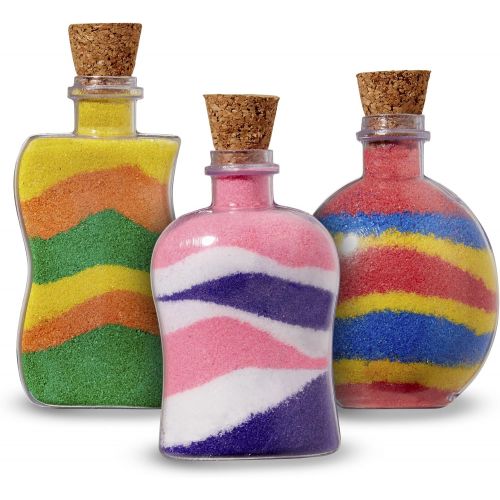  Melissa & Doug Sand Art Bottles Craft Kit: 3 Bottles, 6 Bags of Coloured Sand, Design Tool