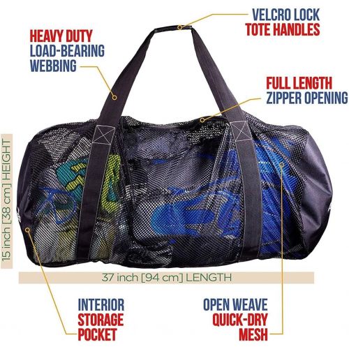 제네릭 Generic Mesh Breathable Duffle Travel Bag for Scuba Diving, Snorkeling, Water Sports and Any Other Outdoor Activities Equipment