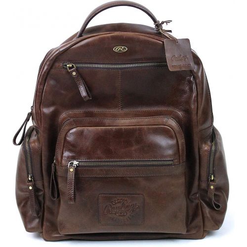 롤링스 Rawlings Leather Slugger Backpack - Brown