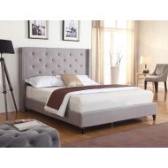 Best Master Furniture YY129 Vero Tufted Wingback Platform Bed, Cal. King Grey
