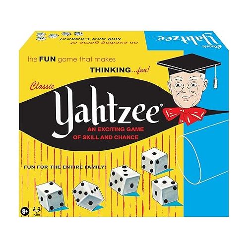  Classic Yahtzee with Retro Artwork, An Exciting Game Of Skill And Chance with Original Components, by Winning Moves Games USA, for Ages 8 and Up, 2 or More Players (1167)