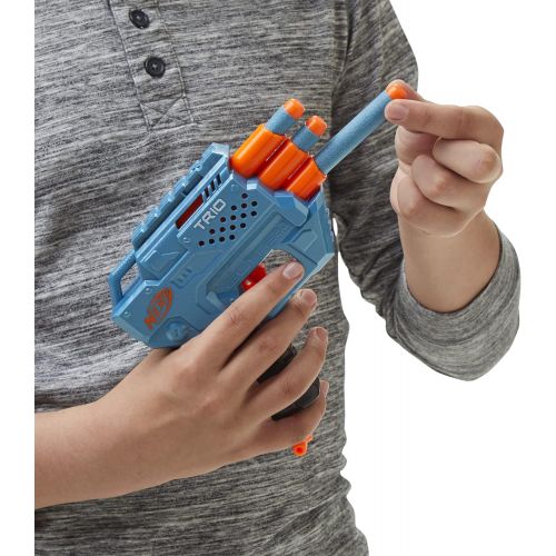 너프 Nerf Elite 2.0 Trio SD-3 Blaster  Includes 6 Official Nerf Darts  3-Barrel Blasting  Tactical Rail for Customising Capability