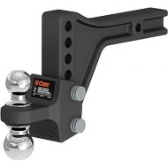 CURT 45935 Adjustable Trailer Hitch Ball Mount with Dual Ball, 2