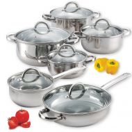 Cook N Home NC-00250 12-Piece Stainless Steel Cookware Set Silver
