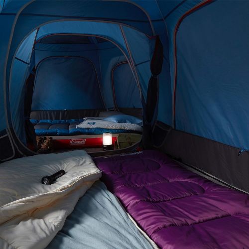 콜맨 콜맨Coleman 3-Person & 6-Person Connectable Tent Bundle | Connecting Tent System with Fast Pitch Setup, Set of 2, Blue
