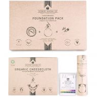 Country Trading Co. Cheese Makers Foundation Gift Pack - Organic Cheese Cloth - Dairy Thermometer - pH Test Strips