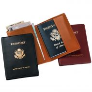 Royce Leather Passport Holder and Travel Document Organizer in Leather, Brown 1