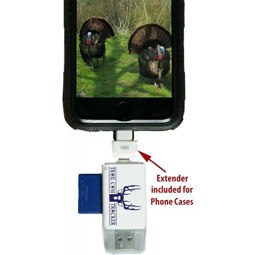  [아마존베스트]Trail Cam Tracker SD Card Reader for iPhone & Android  Best & Fastest Game Camera Viewer  Deer Hunting Smartphone Memory Card Player - Free Case- Hunt Big Bucks (iPhone (All-in-o