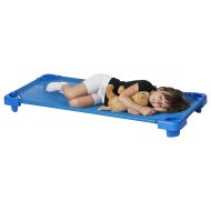ECR4Kids Childrens Naptime Cot, Stackable Daycare Sleeping Cot for Kids, Heavy-Duty, 52 L x 23 W, Assembled, Blue (Single)
