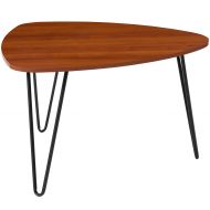 Flash Furniture Charlestown Collection Cherry Wood Grain Finish Coffee Table with Black Metal Legs
