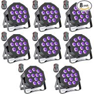 Rechargeable Par Lights Uplights RGBWA+UV 6-in-1 LED Battery Powered Stage Lights, HOLDLAMP DJ Lights Sound Activated with Remote & DMX Control for Festival Party Event Wedding Bar (8 Packs)