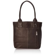 Piel Leather Small Tablet Tote, Chocolate