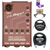 LR Baggs Para Acoustic DI Box Bundle with Blucoil 10-FT Balanced XLR Cable, 10-FT Straight Instrument Cable (1/4in), 2-Pack of Pedal Patch Cables, and 2 9V Alkaline Batteries
