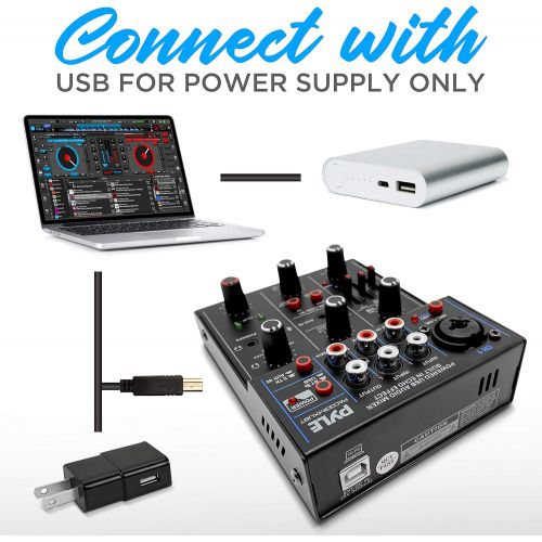  [아마존베스트]Pyle Professional Wireless DJ Audio Mixer - 3-Channel Bluetooth DJ Controller Sound Mixer w/USB Audio Interface, Combo Jack XLR+6.35mm Mic/Line/Guitar in, 3.5mm, RCA, AUX, Headphone Jac