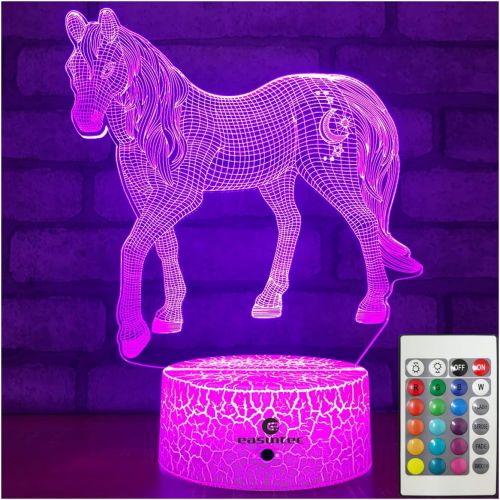  [아마존베스트]Easuntec Horse Gifts for Girls,Horse Toys Night Lights for Kids with Timer Remote Control & Smart Touch 7 Colors Birthday Gifts for Girls Age 2 3 4 5 6 7 8 9 Year Old Girl Gifts (H