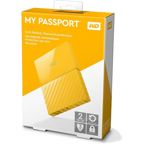  Western Digital WD 2TB Yellow My Passport Portable External Hard Drive - USB 3.0 - WDBS4B0020BYL-WESN