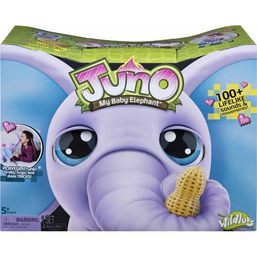  [아마존베스트]Wildluvs Juno My Baby Elephant with Interactive Moving Trunk and Over 150 Sounds and Movements