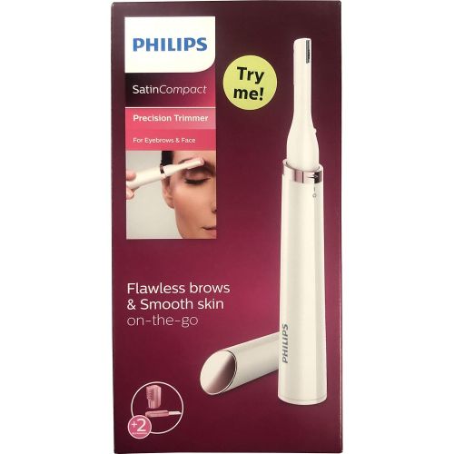  Philips SatinCompact Womens Precision Trimmer, Instant Hair Removal for Face & Eyebrows, HP6388/00