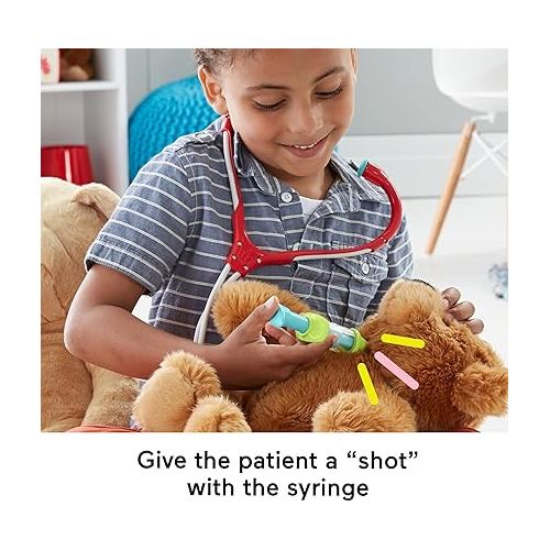 피셔프라이스 Fisher-Price Preschool Pretend Play Medical Kit 7-Piece Doctor Bag Dress Up Toys for Kids Ages 3+ Years