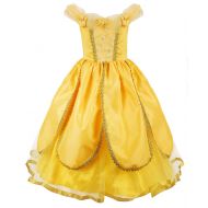 JerrisApparel Princess Belle Costume Deluxe Party Fancy Dress Up for Girls