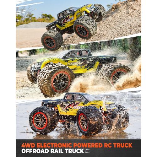  BEZGAR HM123 Hobby Grade 1:12 Scale RC Trucks, 4WD High Speed 45 Km/h All Terrains Electric Toy Off Road RC Monster Truck Vehicle Car with Rechargeable Battery for Boys and Adults