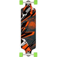 Flybar Skate Twin Tip Longboard Skateboards - Glitch ? 38” x 10.3” Strong & Lightweight 8 Ply Canadian Maple Skate Board, 70mm 82A PU Wheels with ABEC 9 Bearings