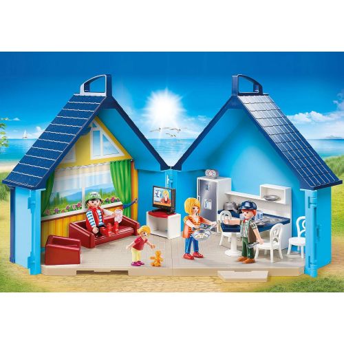 플레이모빌 Playmobil 70219 My Funpark Take Along Vacation - Fun Park Summerhouse Family Take Along Playbox Set House Rare