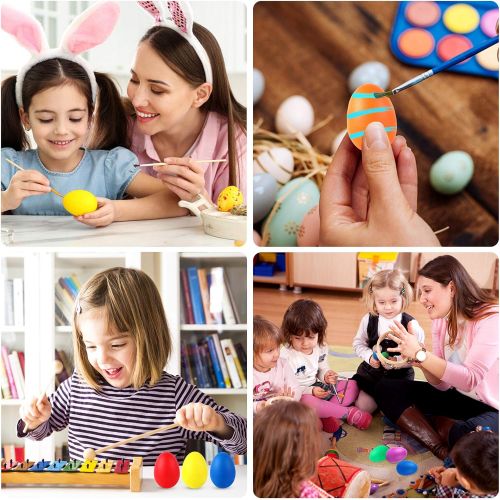  [아마존베스트]Augshy 14 PCS Plastic Egg Shakers Percussion Musical Egg Maracas Easter Egg Kids Toys (7 Colors)
