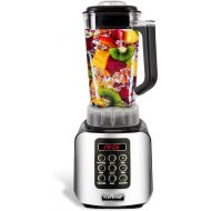 NutriChef Digital Electric Kitchen Countertop Blender - Professional 1.7 Liter Capacity Home Food Processor Compact Blender for Shakes and Smoothies w/ Pulse Blend, Timer, Adjustable Speed -
