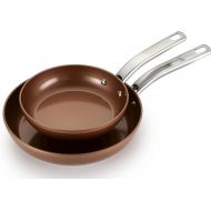 T-Fal Endura Copper Ceramic Nonstick Dishwasher Safe 8 10-Inch Fry Pan Cookware Set, 2-Pack